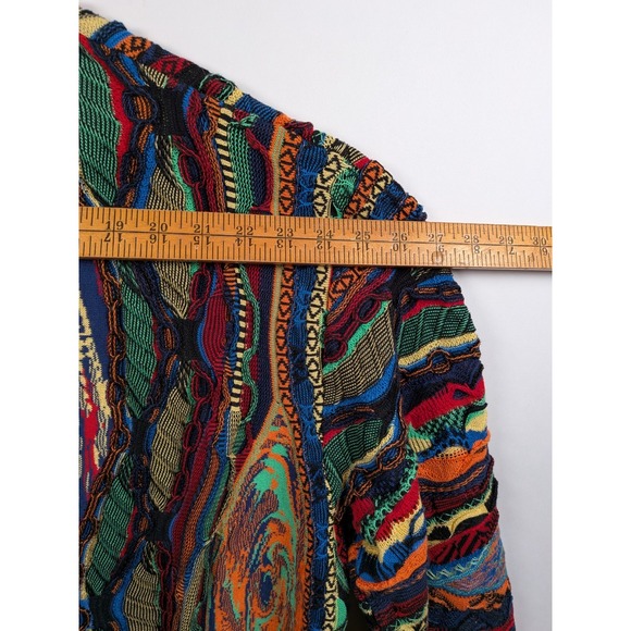 Coogi Sweater Mens XXL 2XL Light Multicolor 3D Knit Cotton Vintage 90s Australia - Picture 5 of 12